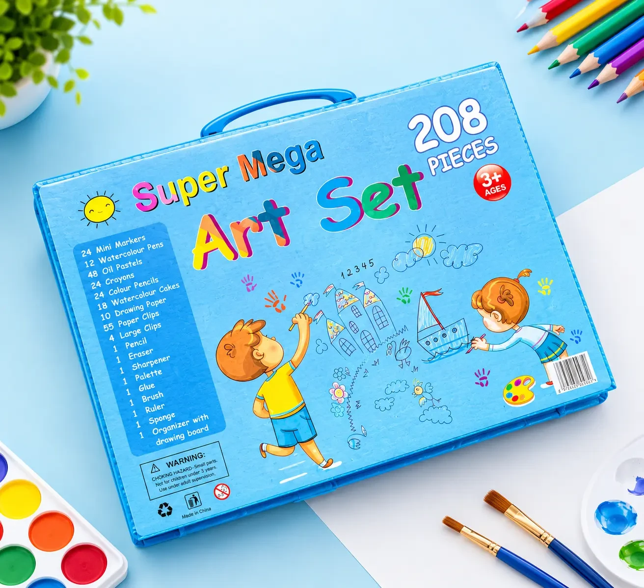 208pc Super Mega Art Set Blue Box
